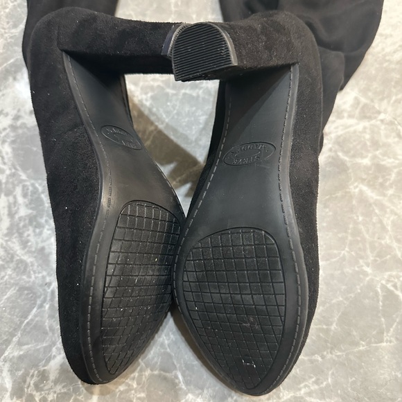 STEVE MADDEN Gorgeous Over The Knee Black Heeled Chunky Boots SZ 8 - Picture 4 of 5